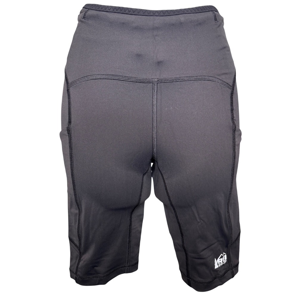 REI Co-op Womens Black High Waisted Cycling Shorts Sz XS Side Pockets Workout
